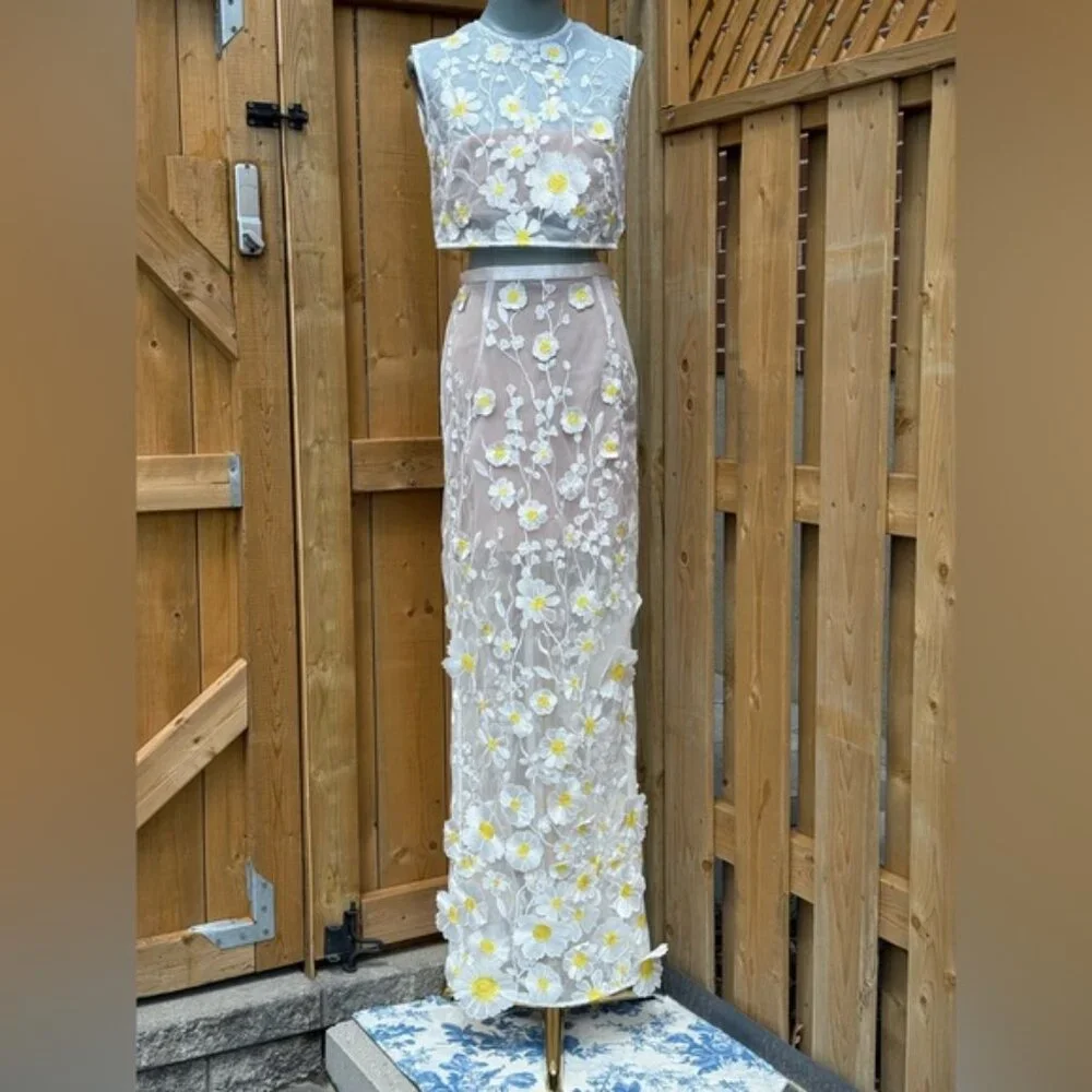 🆕 BRONX & BANCO 🧿 NWOT Jasmine White Multi Two Piece Set, Sz S / US 4 - Picture 2 of 16